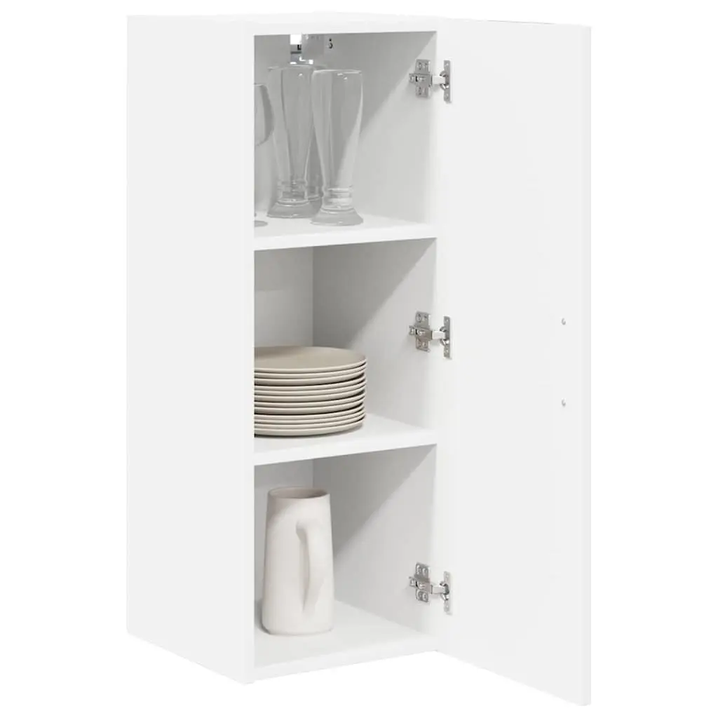 White Wall Cabinet for Kitchen Storage 30 x 31 x 80 cm