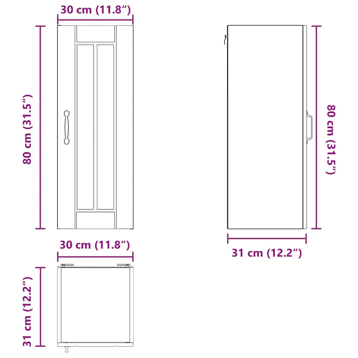 Wall-Mounted Kitchen Storage Cabinet in White