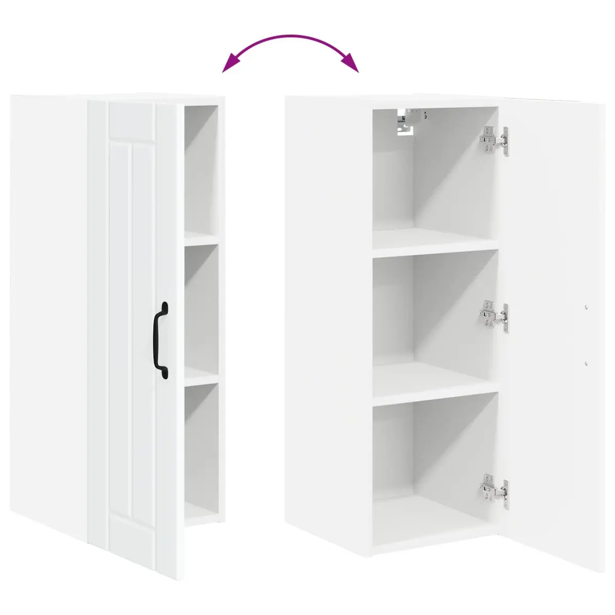 Wall-Mounted Kitchen Storage Cabinet in White