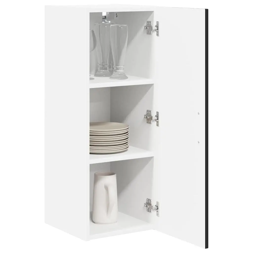 Black Engineered Wood Wall Cabinet for Kitchen Storage