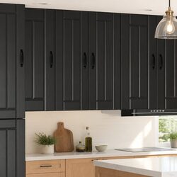 Premium Black Wall Cabinet Set for Kitchen Storage