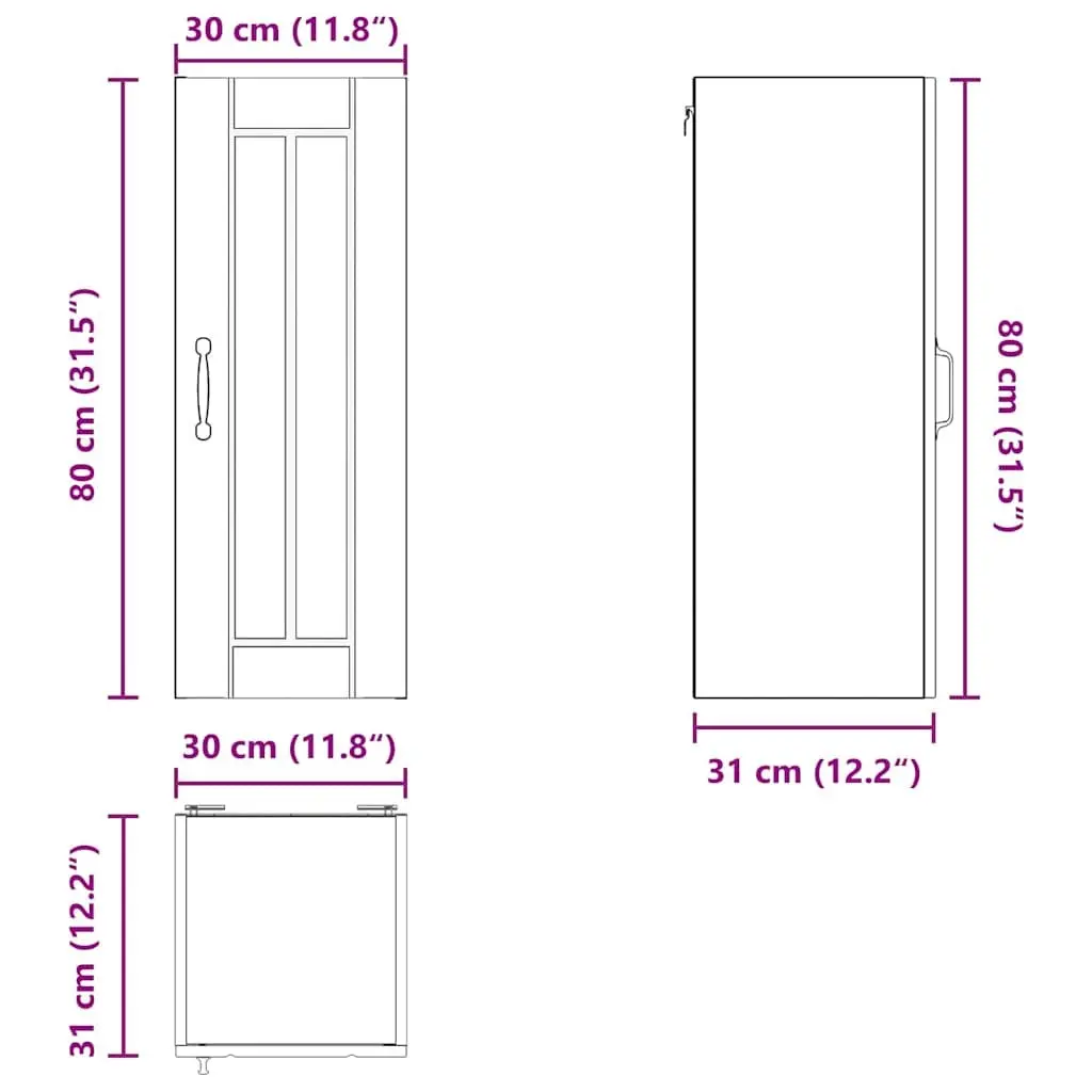 High Gloss White Kitchen Storage Wall Cabinet