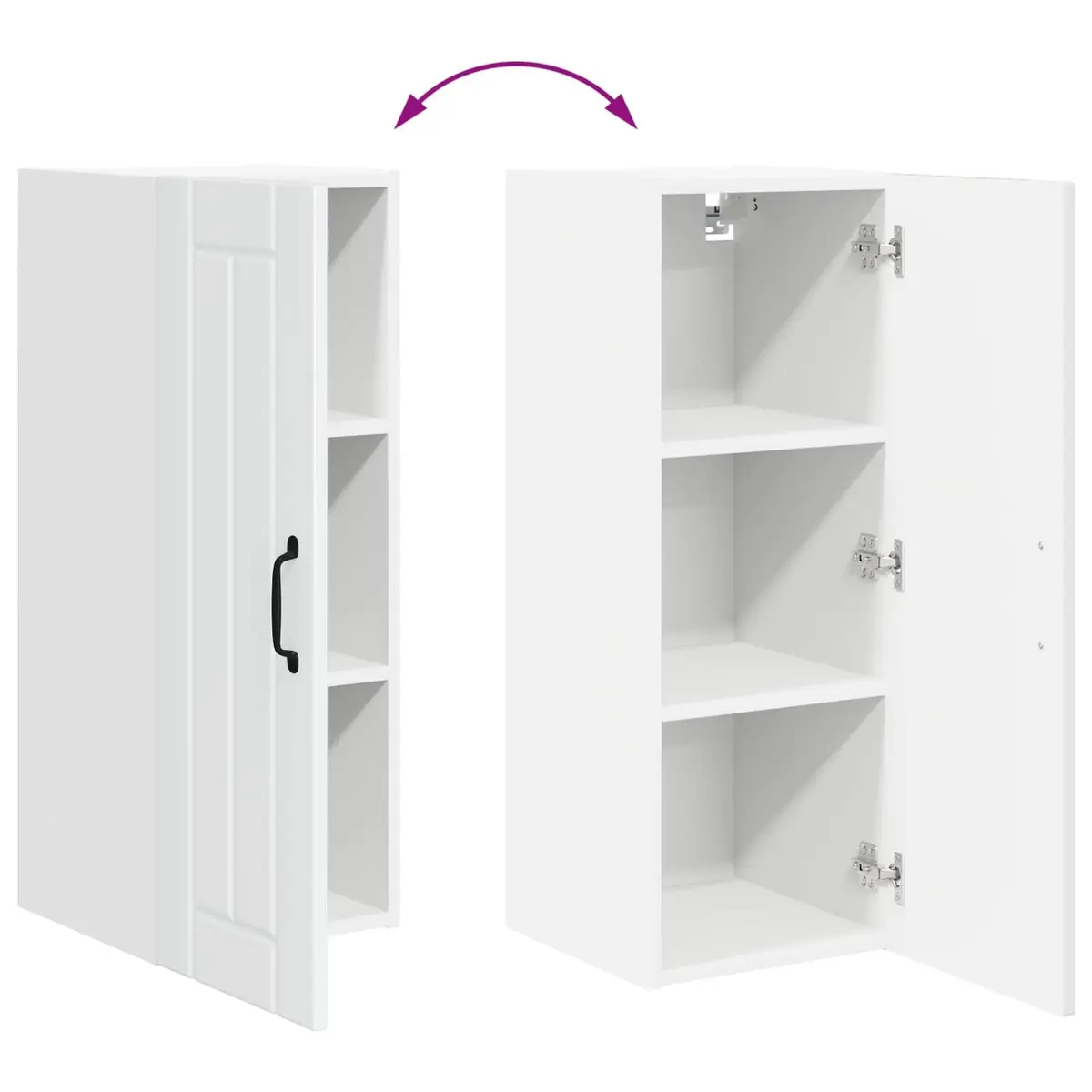 Wall Cabinet 2 Pcs High Gloss White Kitchen Storage Unit 30 x 31 x 80 cm