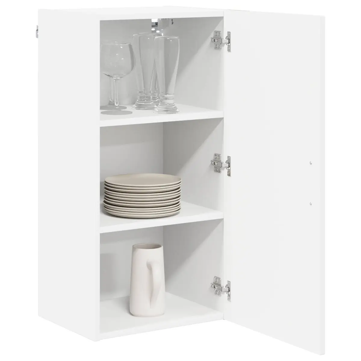 White Wall Cabinet for Kitchen Storage, 40x31x80cm