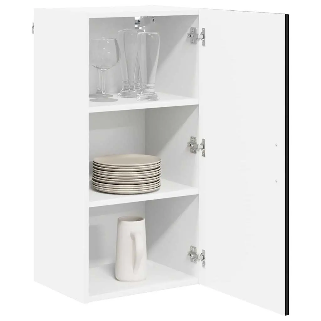 Wall Cabinet Engineered Wood 40x31x80cm Black Kitchen Storage Unit