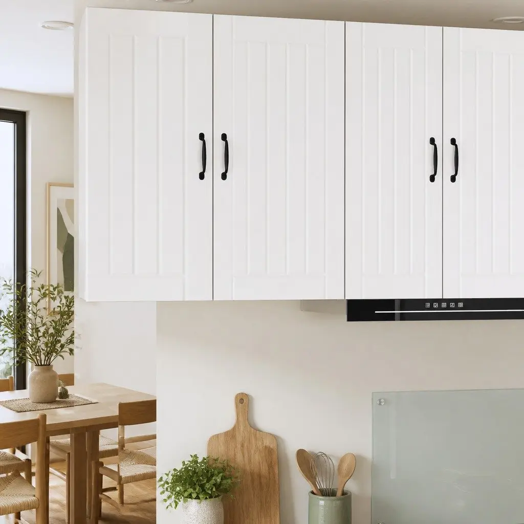 White Engineered Wood Wall Cabinet for Storage