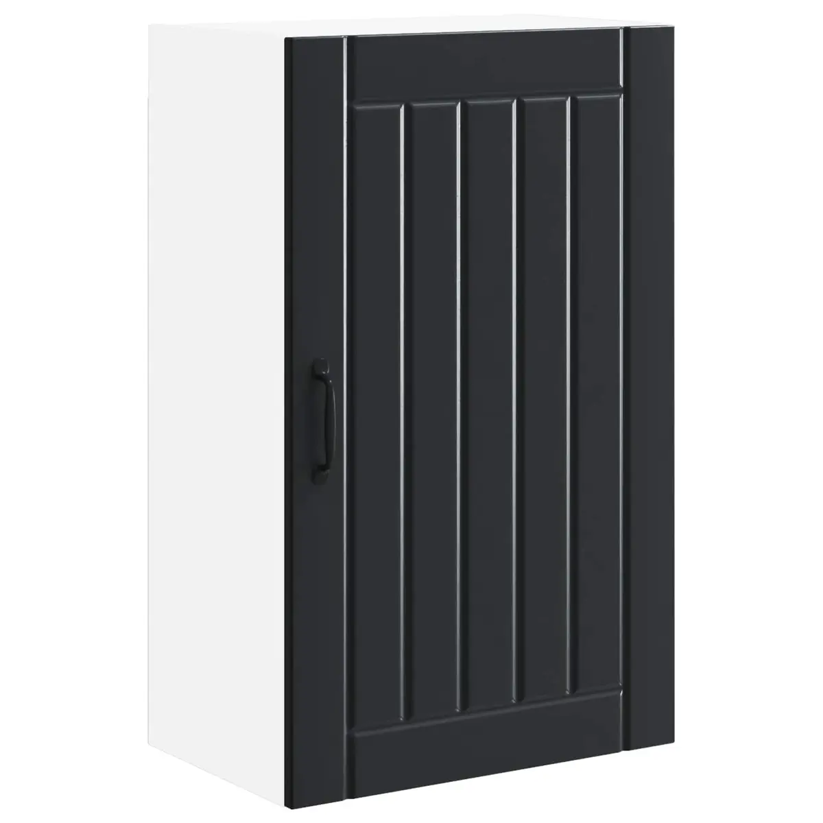 Black Engineered Wood Wall Cabinet for Kitchen Storage