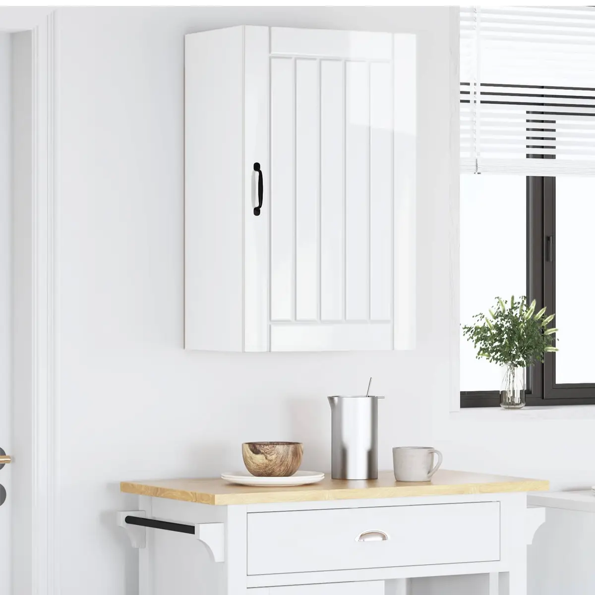 Wall Cabinet Engineered Wood 50 x 31 x 80 cm High Gloss White