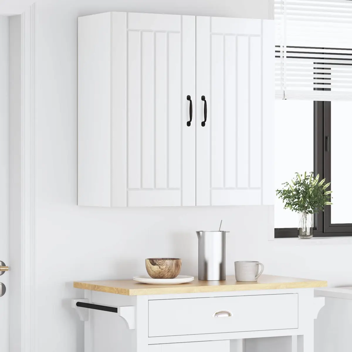 Wall Cabinet White Kitchen Storage Dishwasher Panel Engineered Wood 80x31x80cm