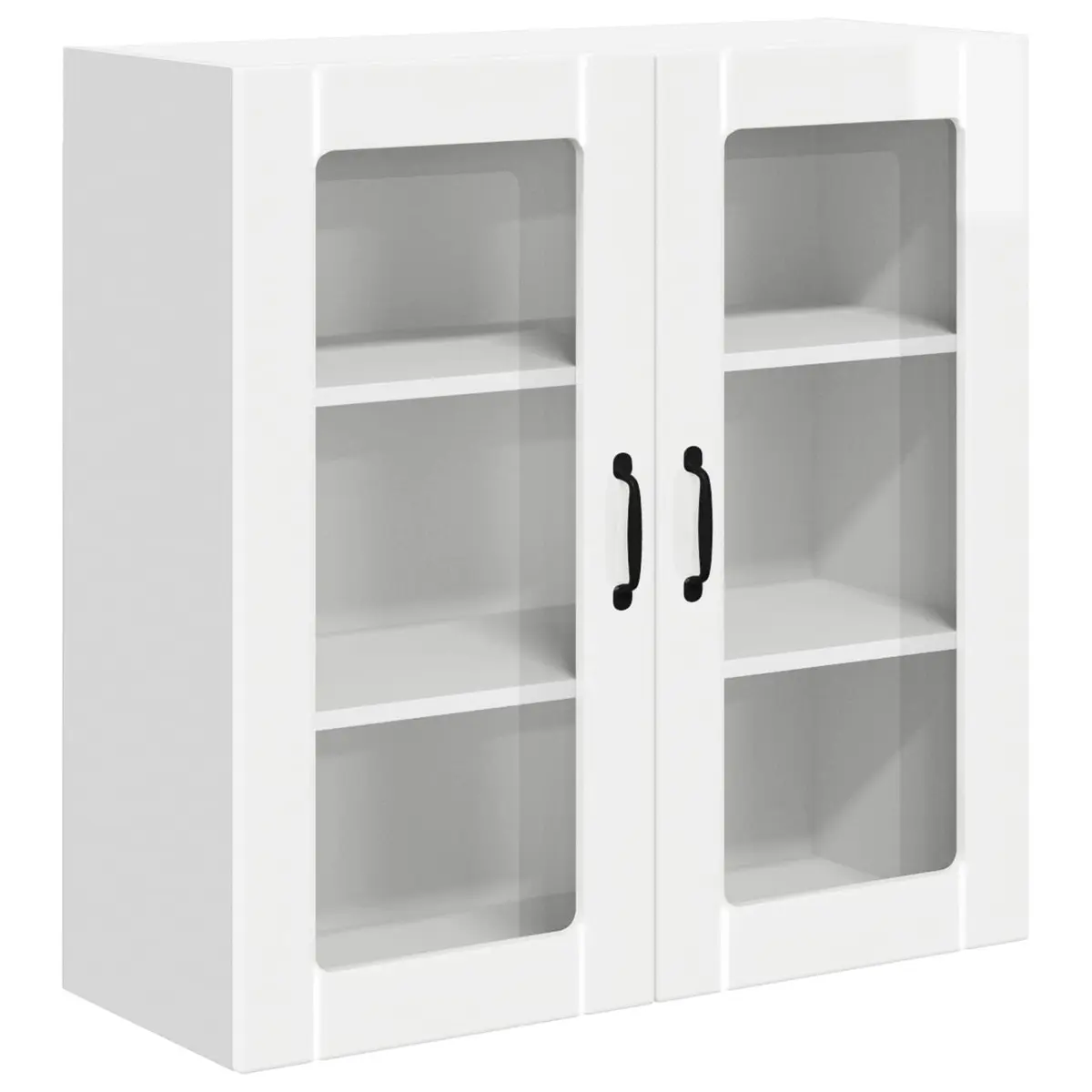 Wall Glass Cabinet Engineered Wood 80x31x80cm High Gloss White