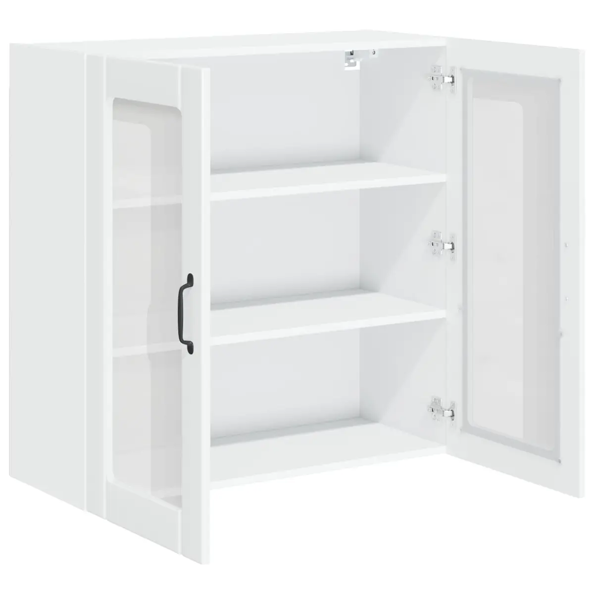 Wall Glass Cabinet Engineered Wood 80x31x80cm High Gloss White
