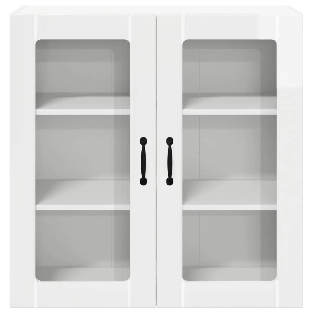 Wall Glass Cabinet Engineered Wood 80x31x80cm High Gloss White