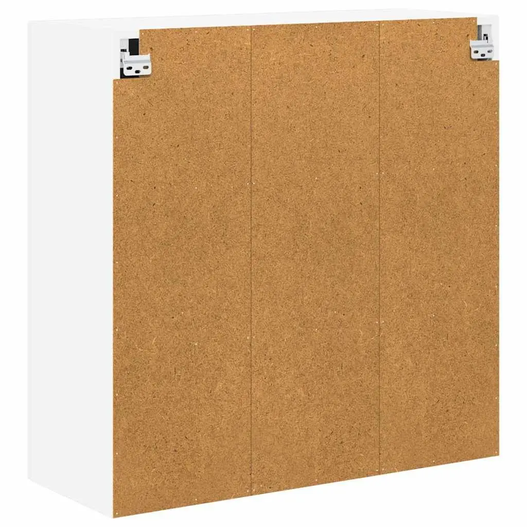 Wall Glass Cabinet Engineered Wood 80x31x80cm High Gloss White