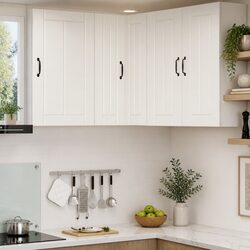 Wall Corner Cabinet White Engineered Wood Kitchen Storage Cupboard 57x57x80cm