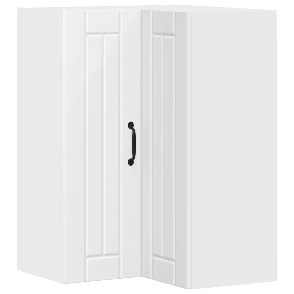 White Engineered Wood Corner Cabinet for Kitchens