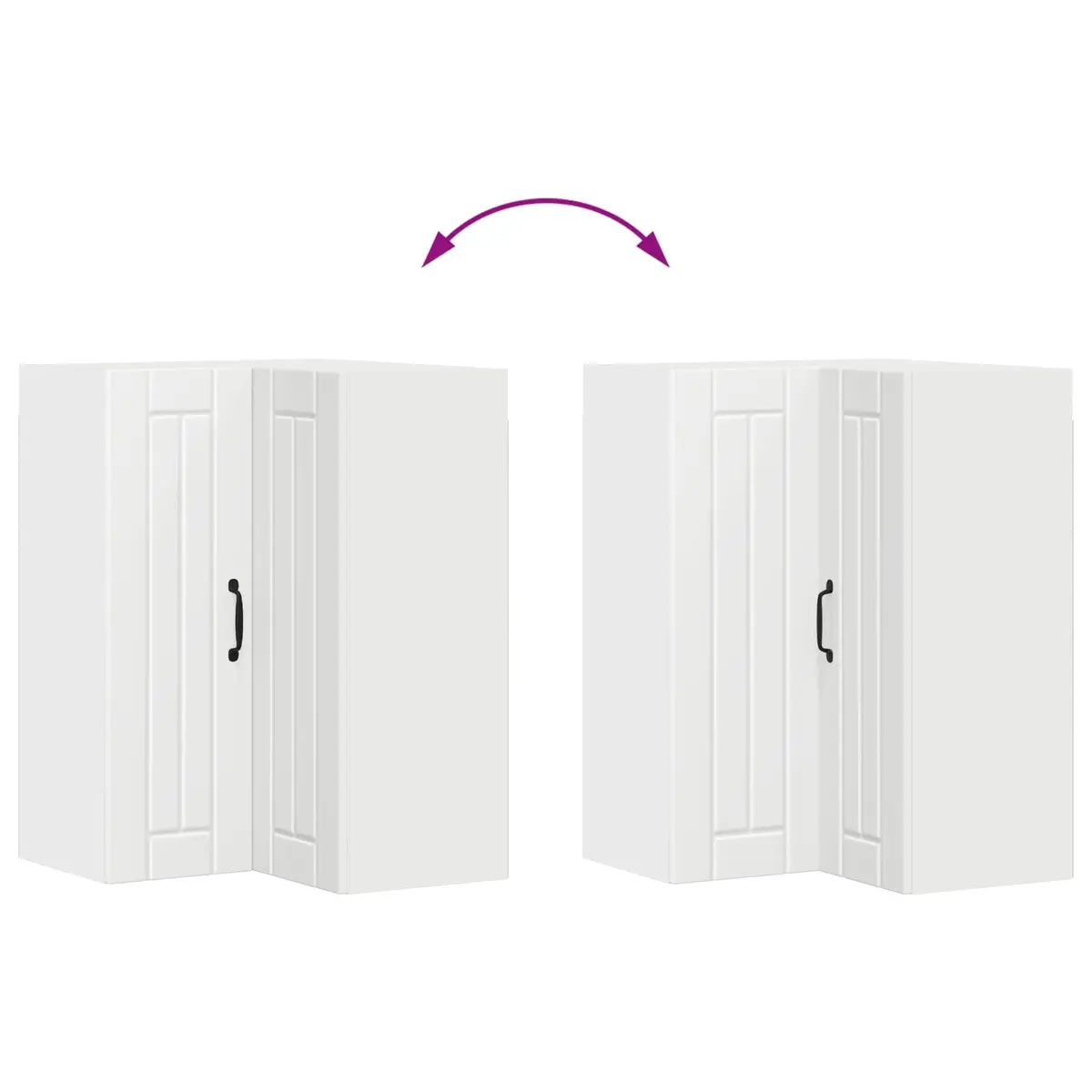 White Engineered Wood Corner Cabinet for Kitchens