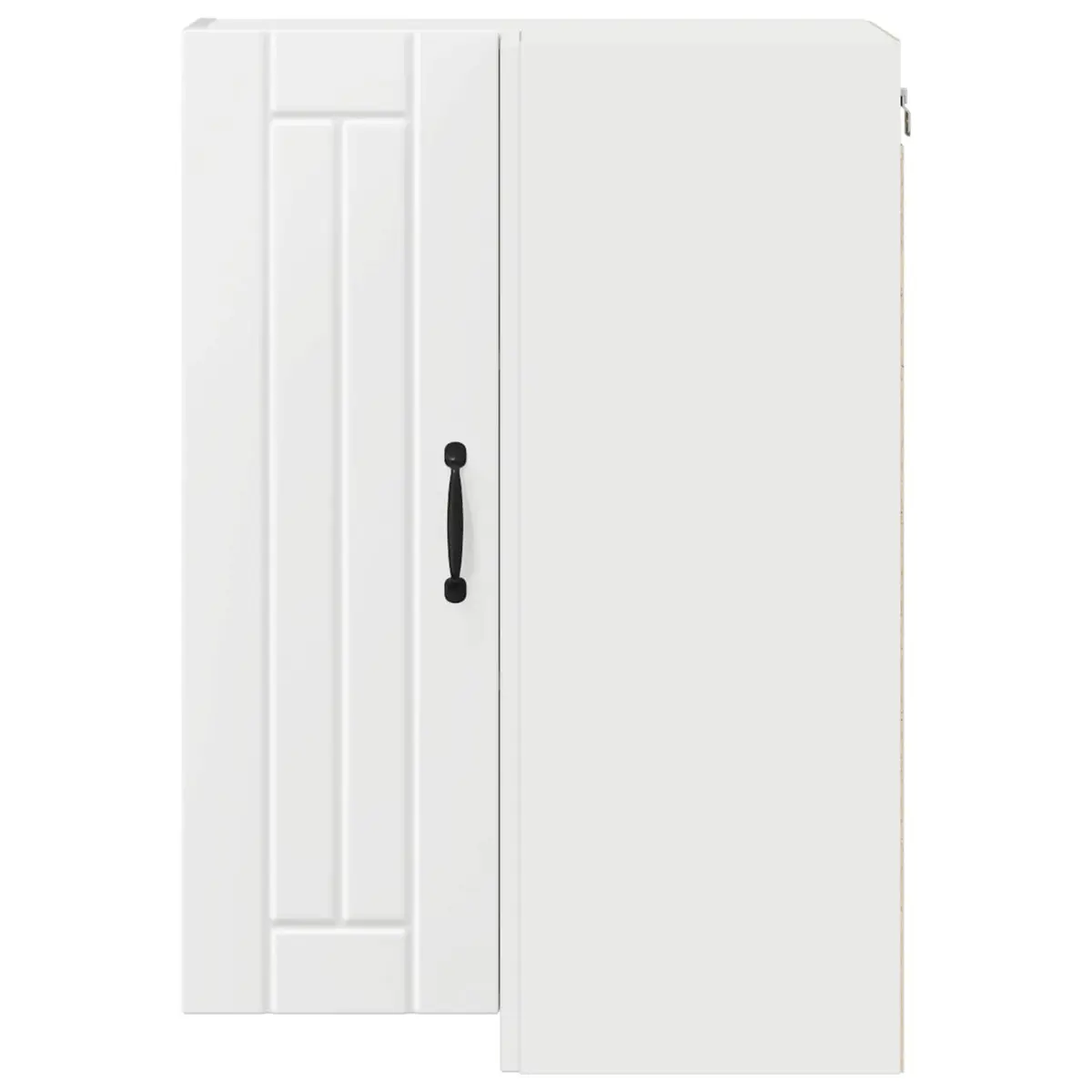 White Engineered Wood Corner Cabinet for Kitchens