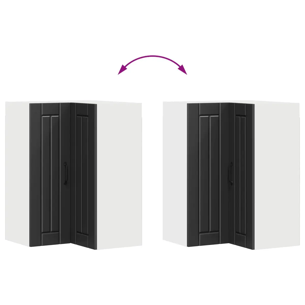 Black Wall Corner Cabinet for Kitchen Storage