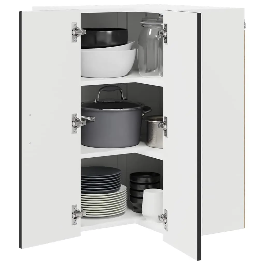 Black Wall Corner Cabinet for Kitchen Storage
