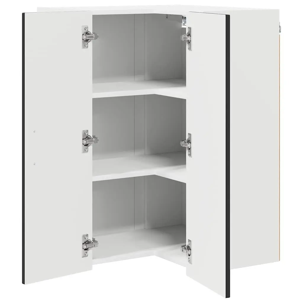 Black Wall Corner Cabinet for Kitchen Storage