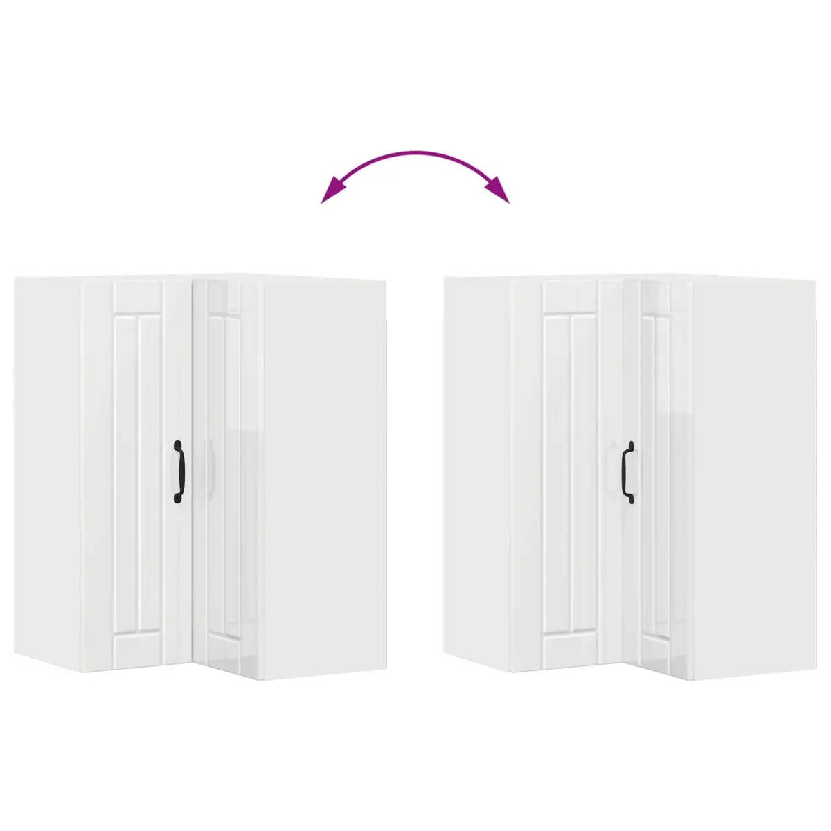 High Gloss White Modern Kitchen Corner Cabinet