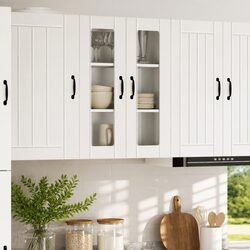 Engineered Wood Wall Glass Cabinet for Modern Kitchens