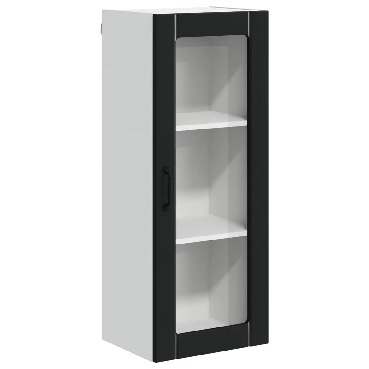 Black Wall Glass Cabinet for Kitchen Storage