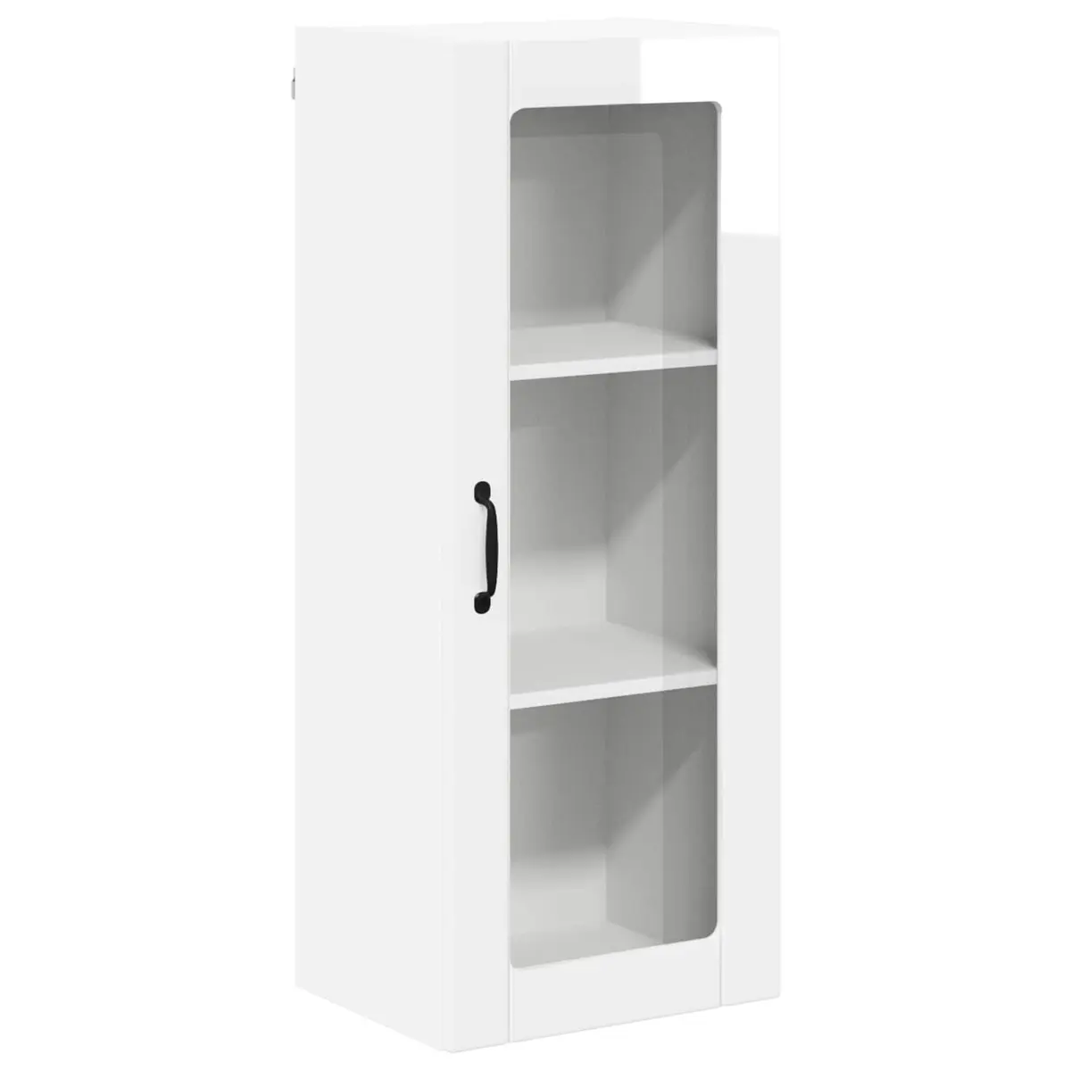 High Gloss White Wall Glass Cabinet for Kitchen Storage