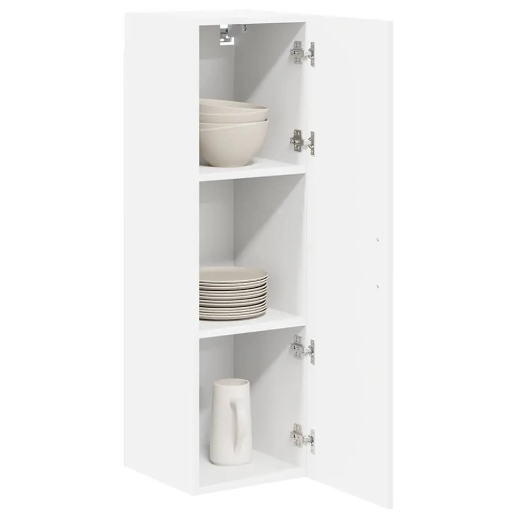 White Engineered Wood Wall Cabinet for Kitchens