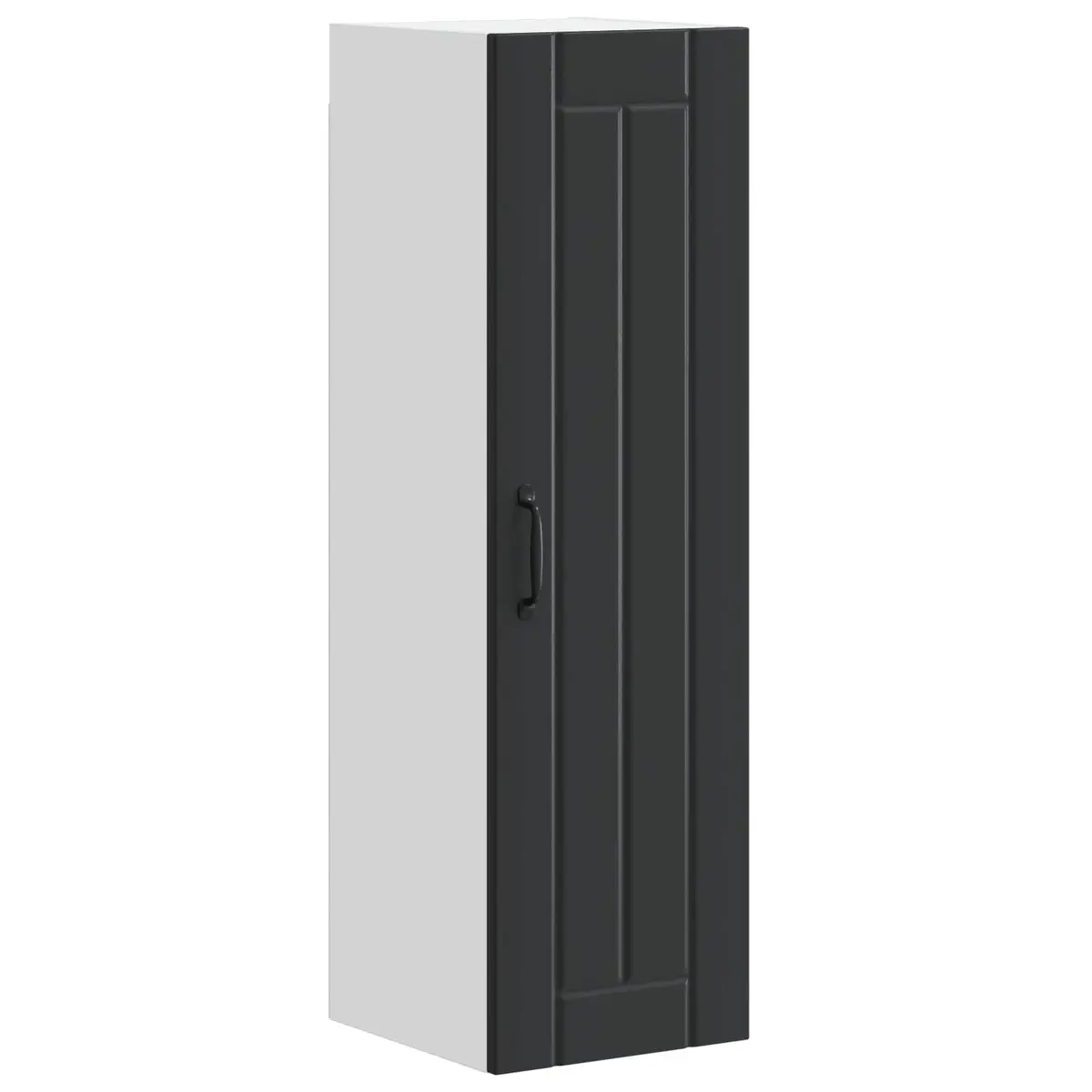 Engineered Wood Wall Cabinet in Black for Kitchen Storage
