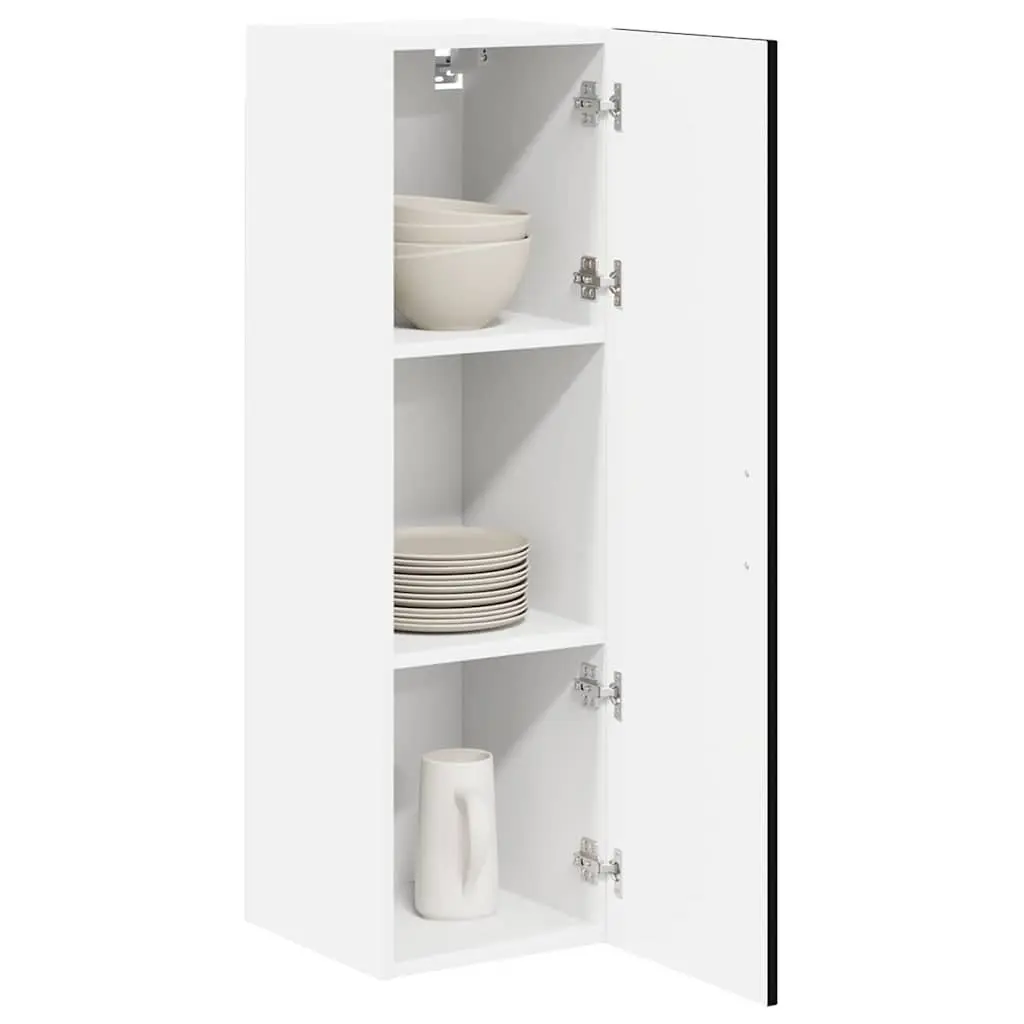 Engineered Wood Wall Cabinet in Black for Kitchen Storage