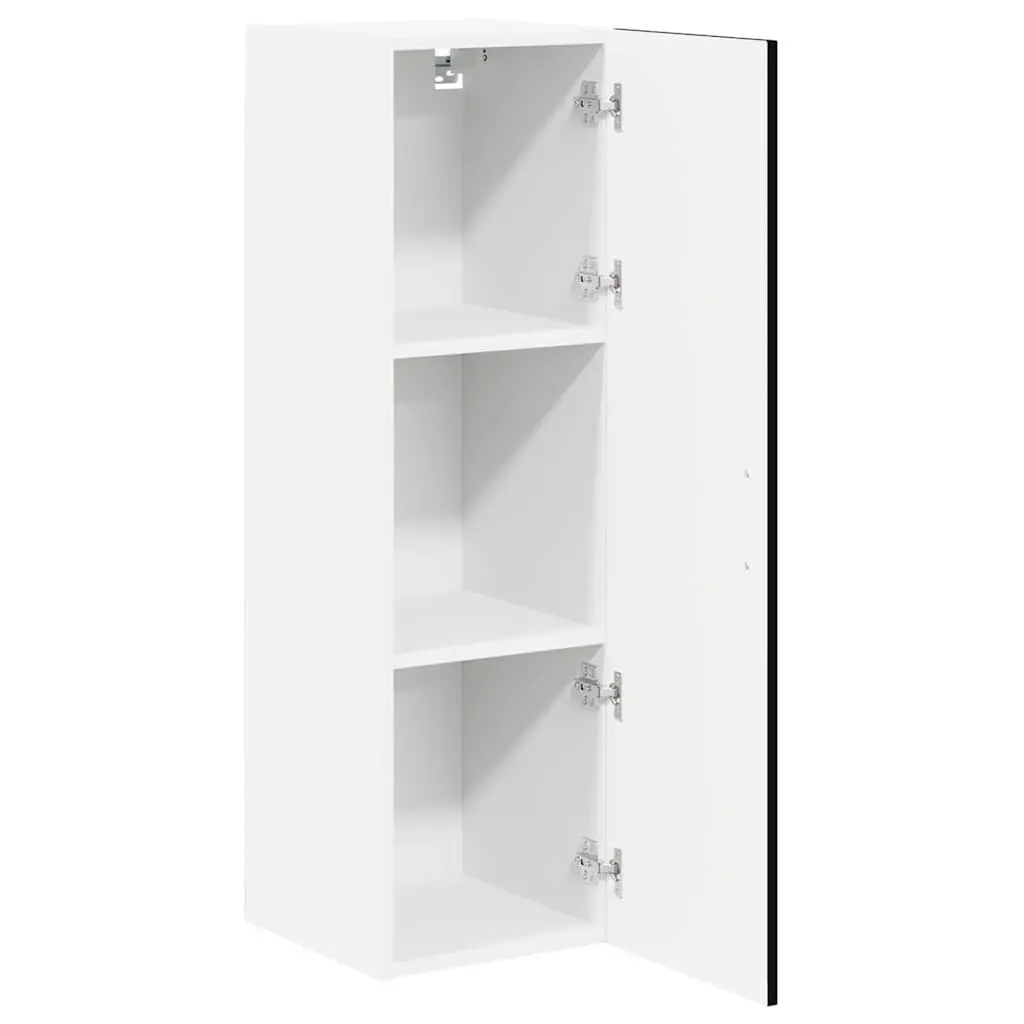 Engineered Wood Wall Cabinet in Black for Kitchen Storage