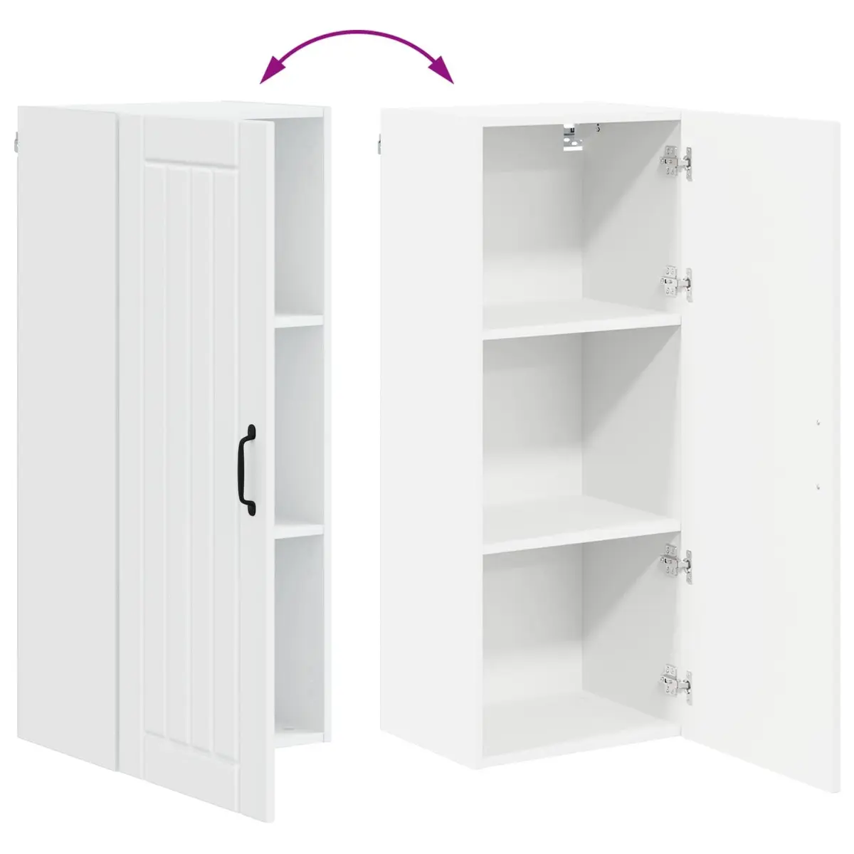 White Engineered Wood Wall Cabinet for Kitchens