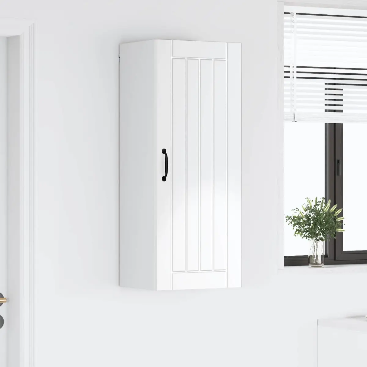Wall Cabinet Kitchen Storage Dishwasher Panel High Gloss White Modern