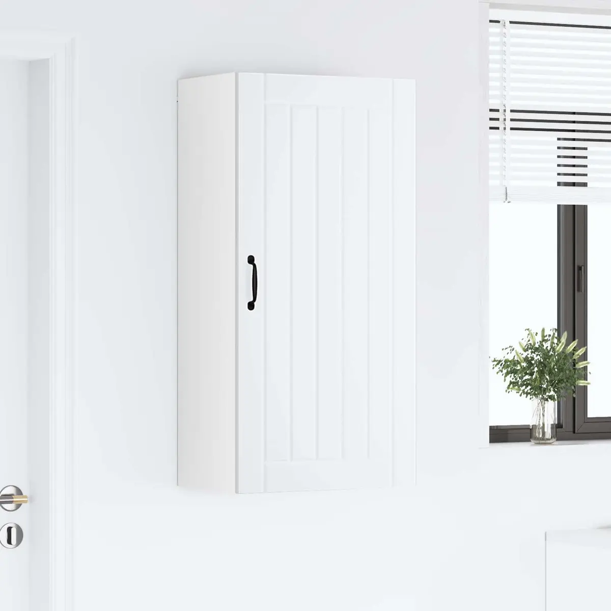 Wall Cabinet Dishwasher Panel Modern Kitchen Storage White 50x31x100cm