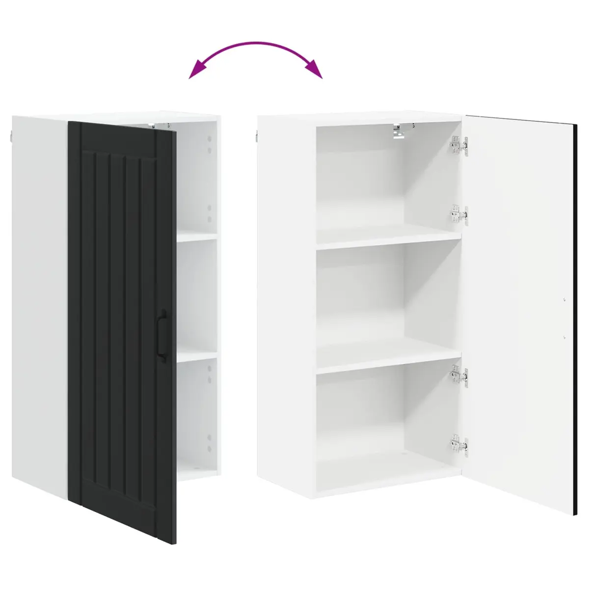 Black Wall Cabinet for Kitchen Storage