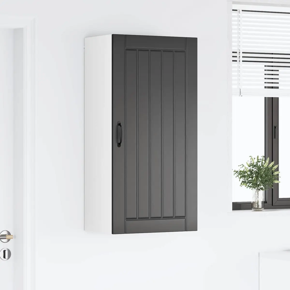 Black Wall Cabinet for Kitchen Storage