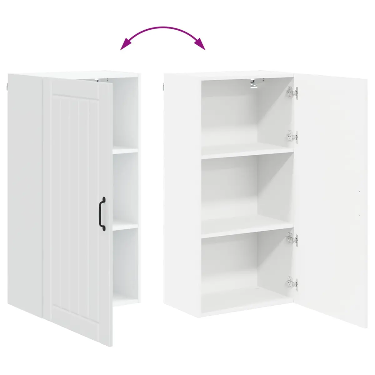 Wall Cabinet Engineered Wood 50 x 31 x 100 cm High Gloss White