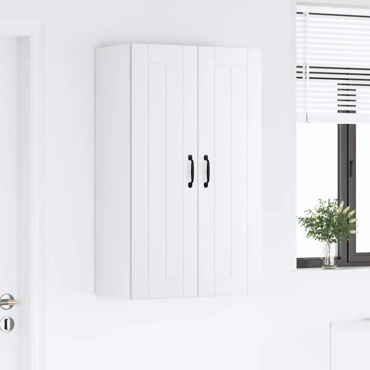 Wall Cabinet Engineered Wood White 60x31x100cm