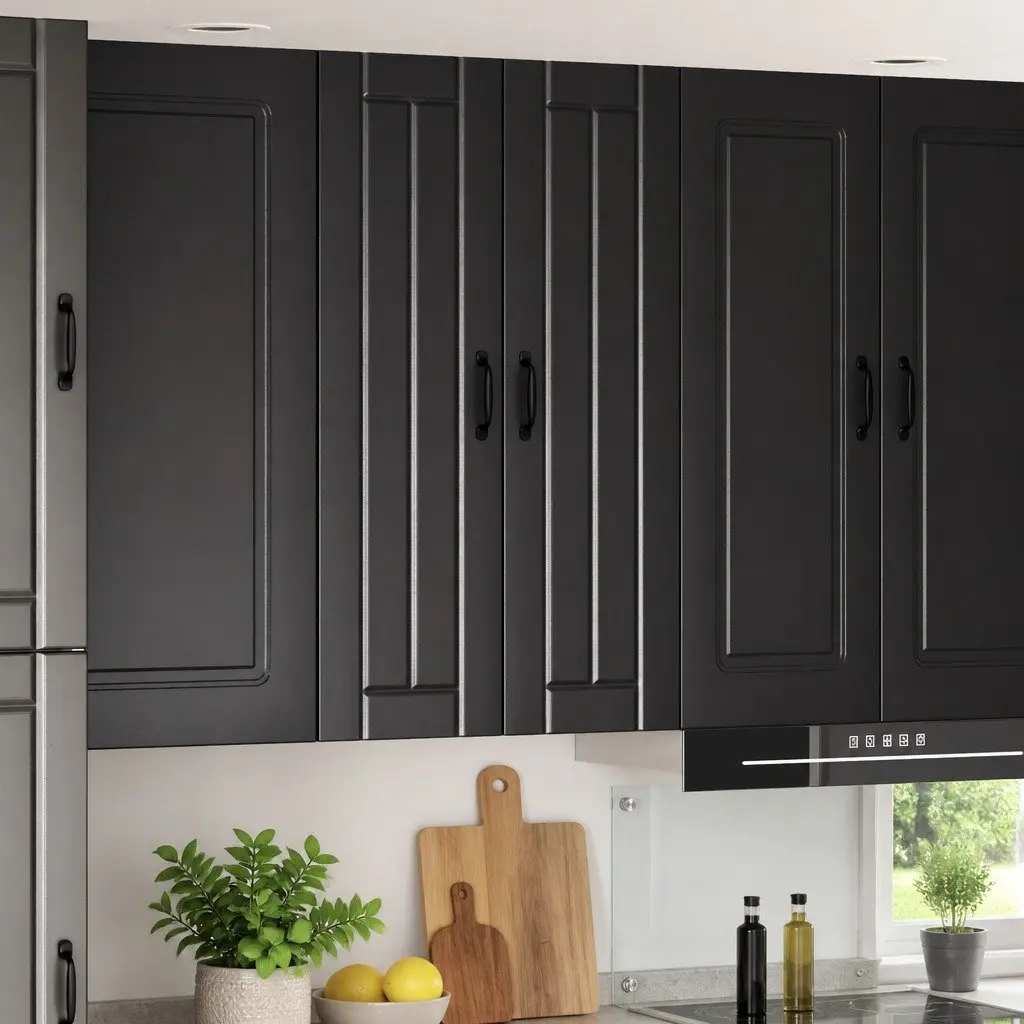 Black Wall Cabinet for Kitchen Storage