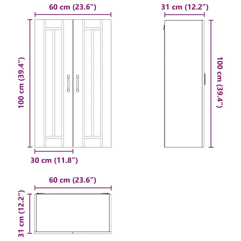 Black Wall Cabinet for Kitchen Storage