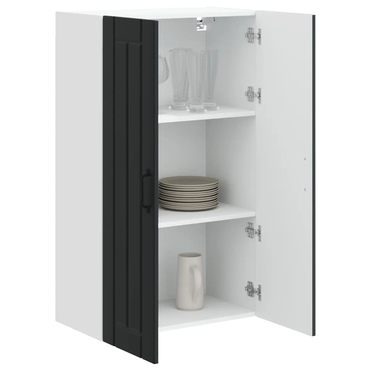 Black Wall Cabinet for Kitchen Storage