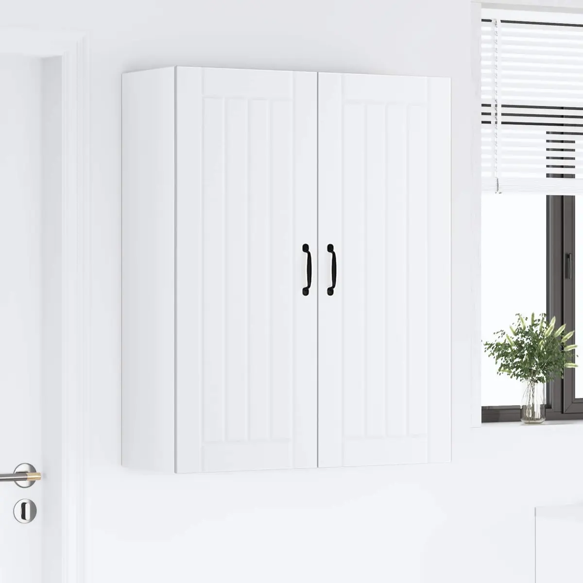 White Engineered Wood Dishwasher Panel Kitchen Cabinet 80 x 31 x 100 cm Modern