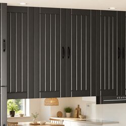Sturdy Black Engineered Wood Wall Cabinet for Kitchens