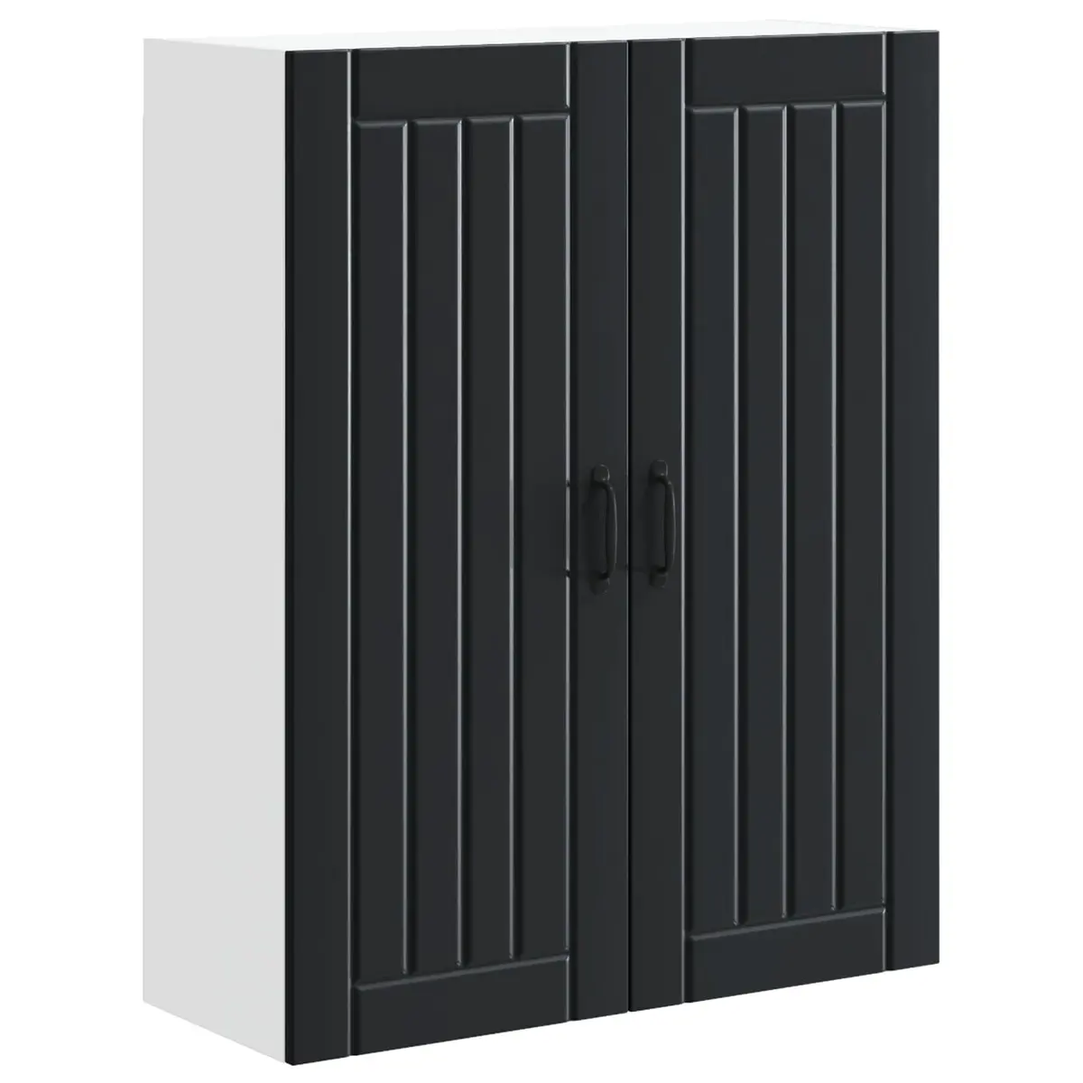 Black Engineered Wood Wall Cabinet for Kitchens