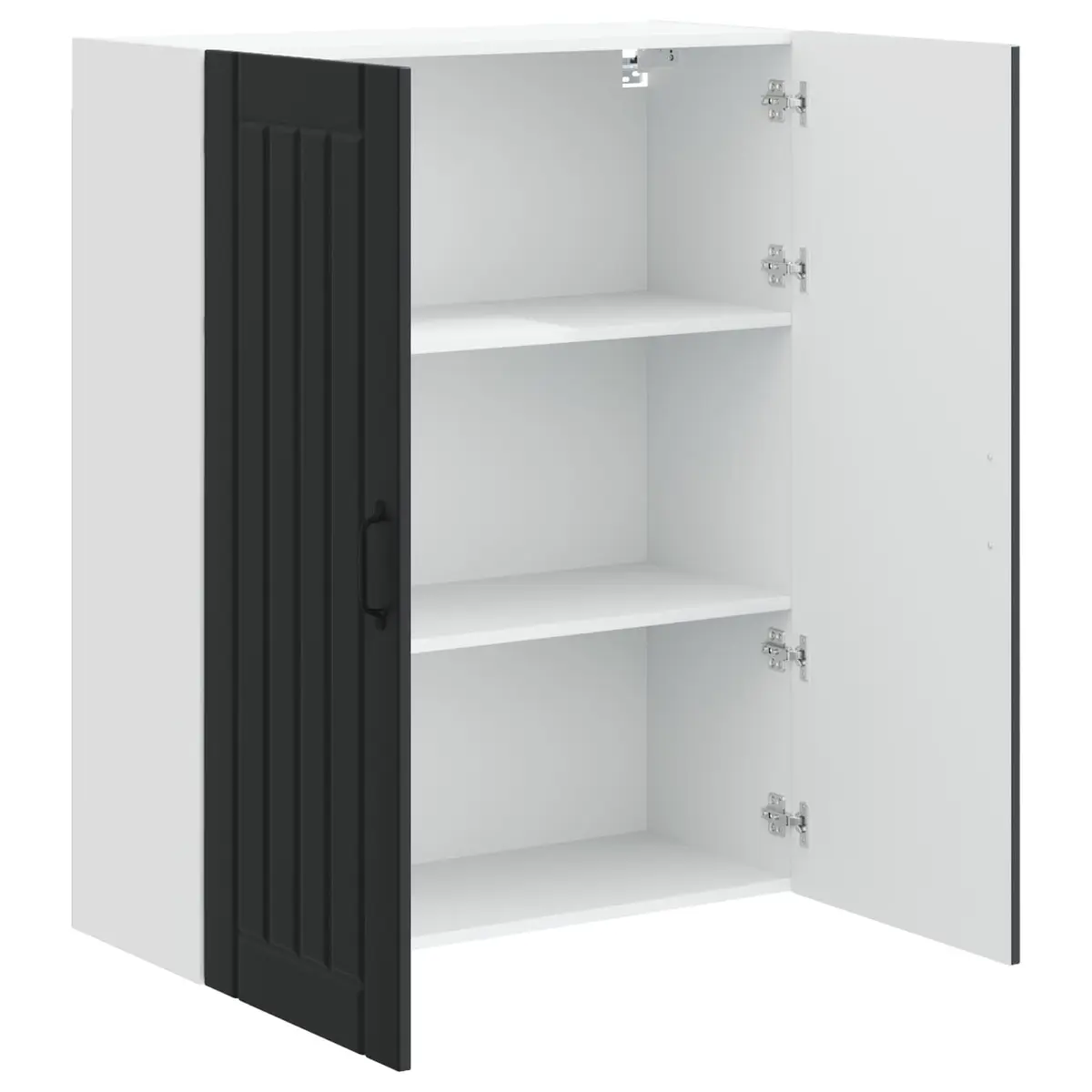 Black Engineered Wood Wall Cabinet for Kitchens