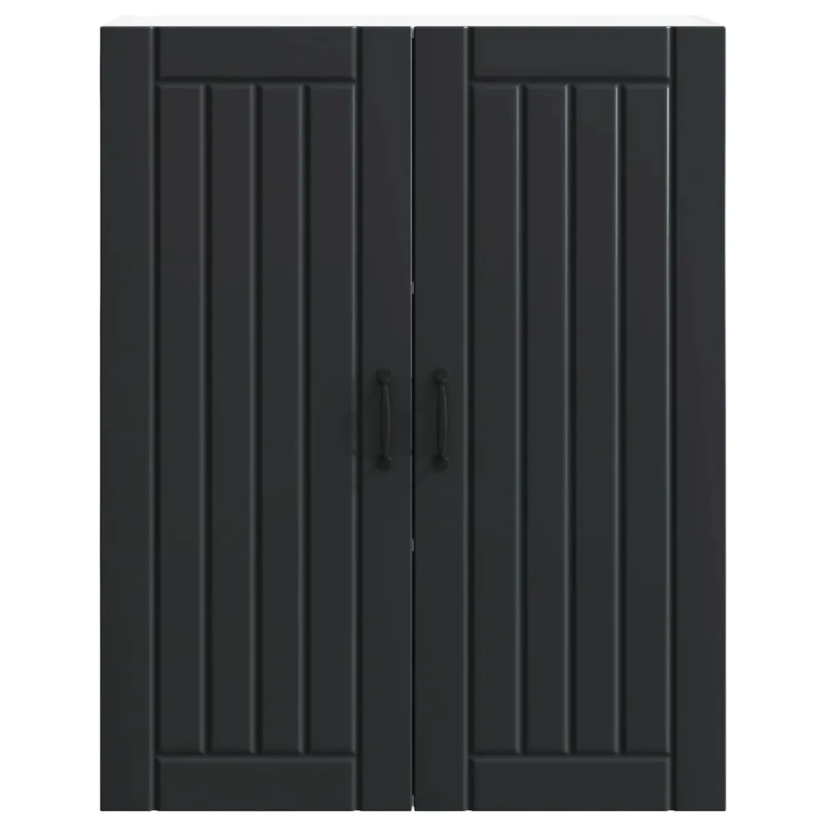 Black Engineered Wood Wall Cabinet for Kitchens