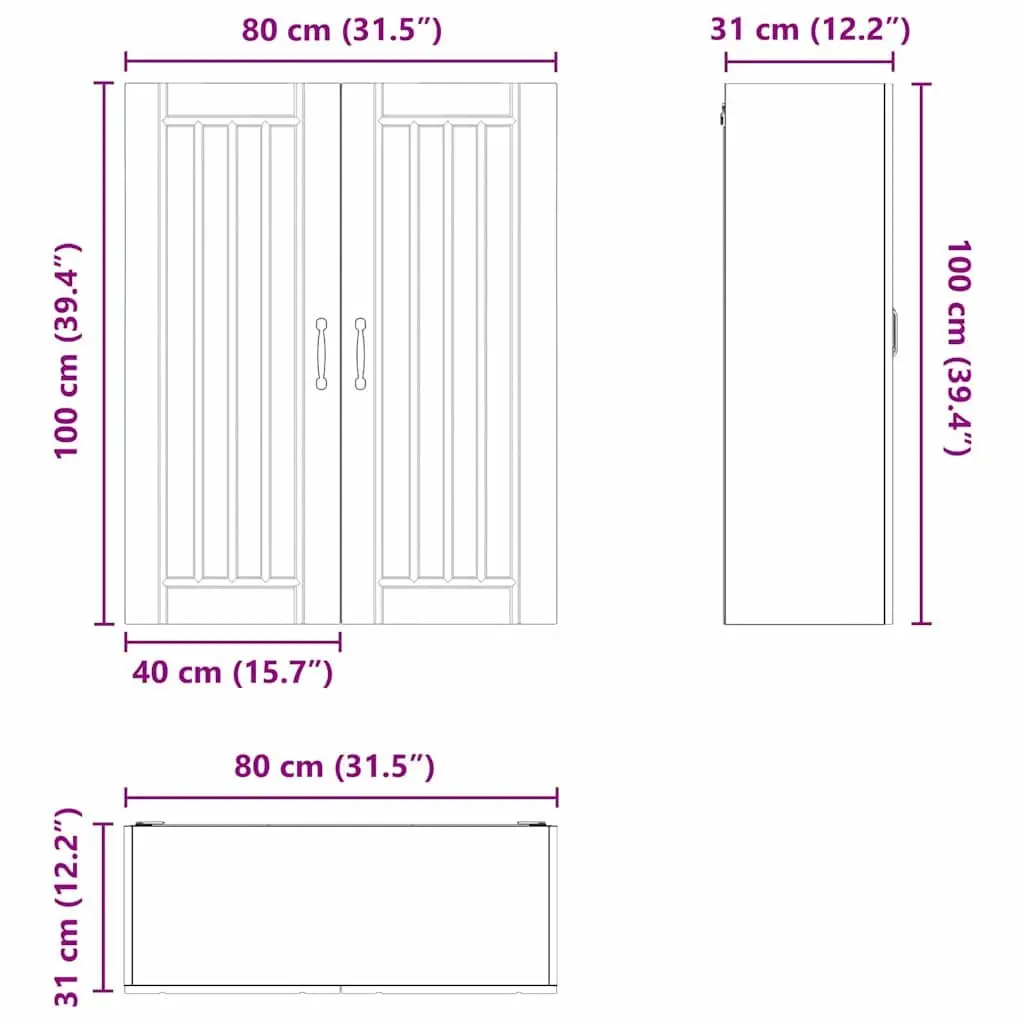 High Gloss White Wall Cabinet for Kitchen Storage