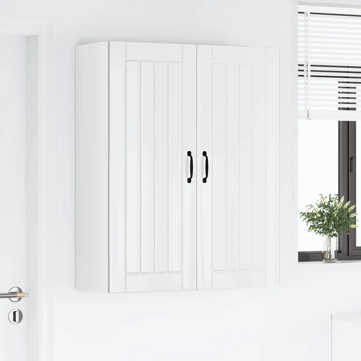 High Gloss White Wall Cabinet for Kitchen Storage