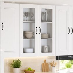 Stylish Wall Glass Cabinet for Modern Kitchens